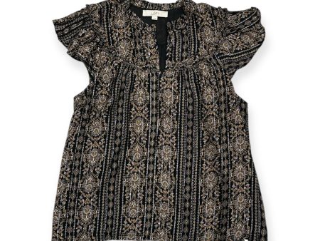 Top Sleeveless By Loft In Black & Gold, Size: Xl Online now