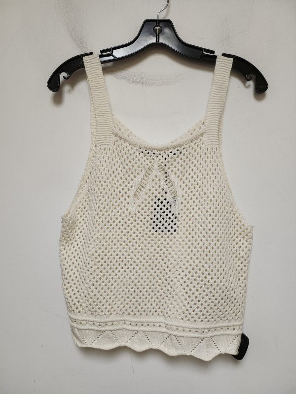 Top Sleeveless By Clothes Mentor In Cream, Size: M Cheap