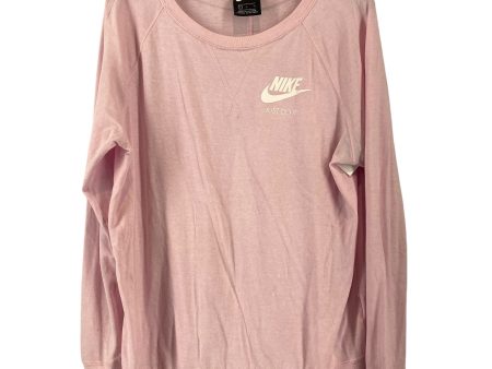 Athletic Top Long Sleeve Collar By Nike In Pink, Size: L Online Sale