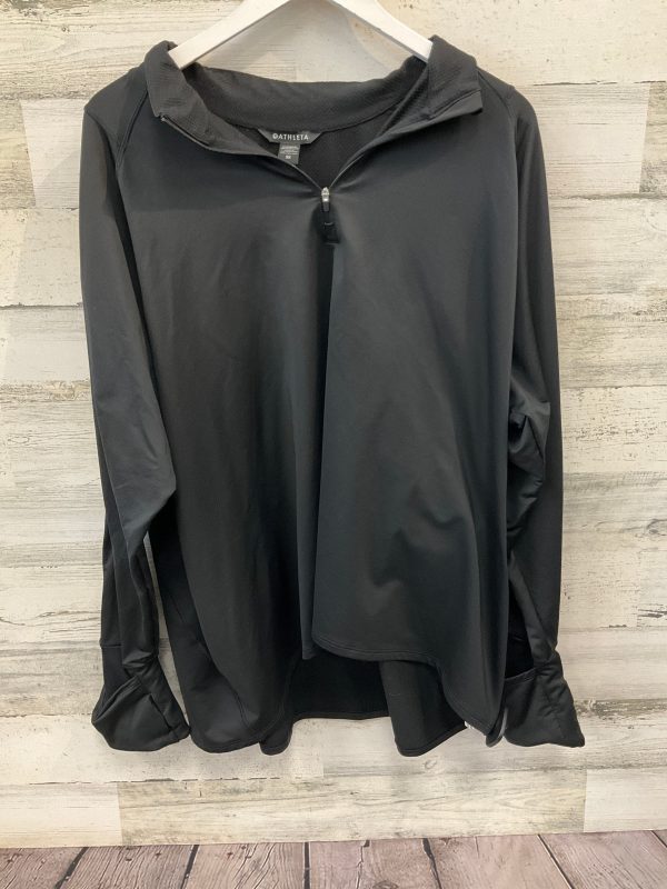 Athletic Top Long Sleeve Collar By Athleta In Black, Size: 3x Online Sale