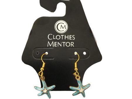 EARRINGS DANGLE DROP    CLOTHES MENTOR in BLUE & GOLD For Sale