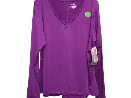 Athletic Top Ls Crewneck By Marika In Purple, Size:2X Hot on Sale