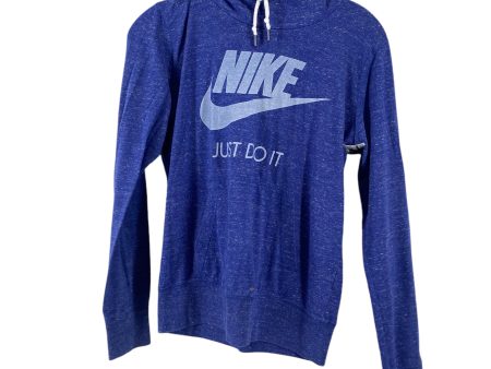 Athletic Top Long Sleeve Hoodie By Nike In Blue, Size: M For Discount