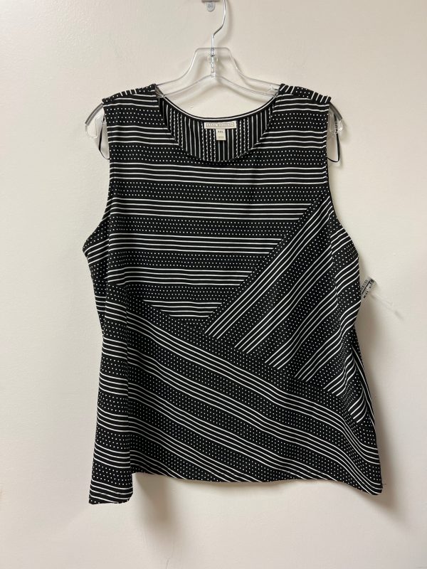 Top Sleeveless By Dana Buchman In Black & White, Size: 2x Fashion