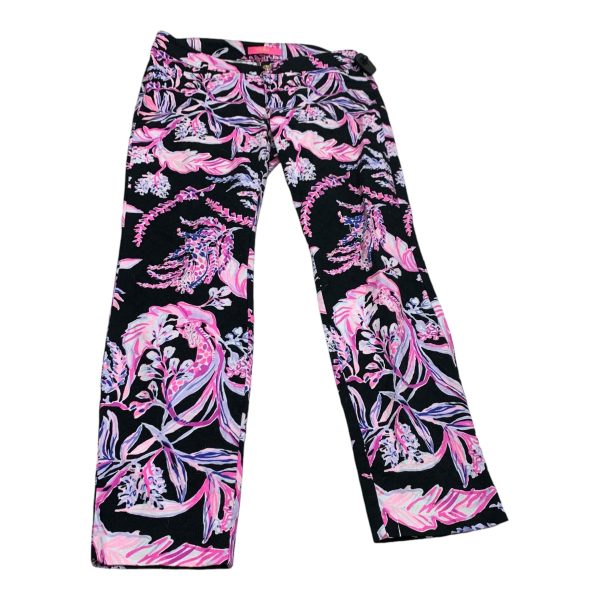 Pants Designer By Lilly Pulitzer In Black & Pink, Size: 4 Online now