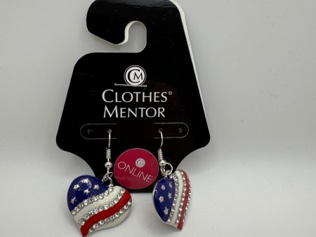 EARRINGS DANGLE DROP    CLOTHES MENTOR in BLUE & RED & WHITE Cheap