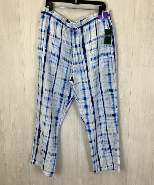 Pants Joggers By Lauren By Ralph Lauren In Blue & White, Size: 16 For Cheap