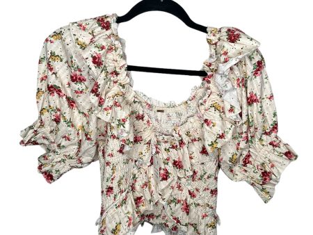 Top Short Sleeve By Free People In Floral Print, Size: L Online Hot Sale