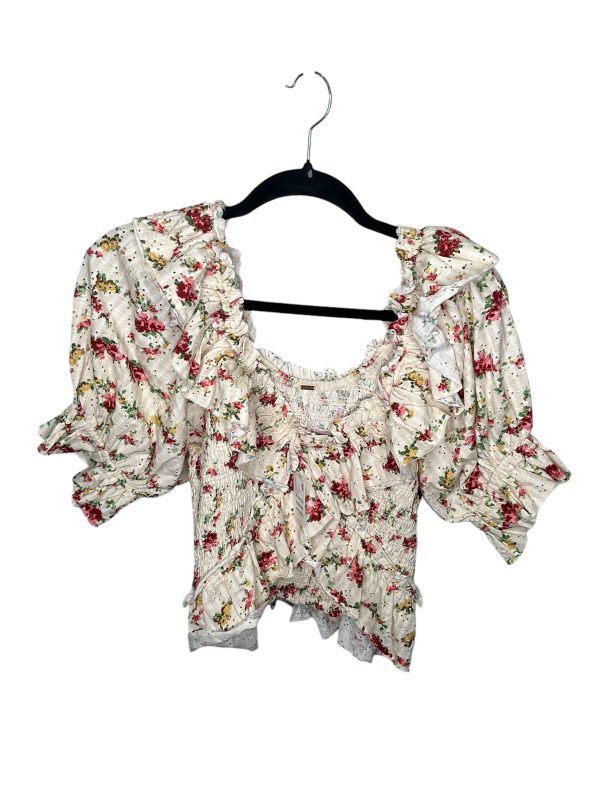 Top Short Sleeve By Free People In Floral Print, Size: L Online Hot Sale