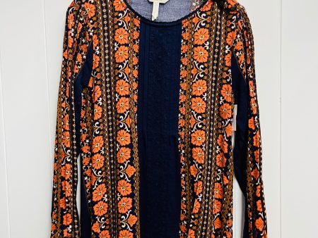 Top Long Sleeve By Matilda Jane In Blue & Orange, Size: S Online