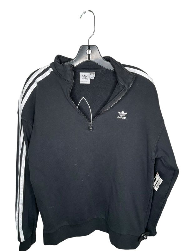 Athletic Top Long Sleeve Collar By Adidas In Black, Size: S Sale