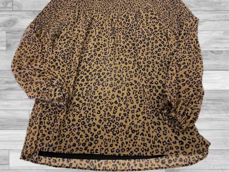 Top Long Sleeve By Cece In Animal Print, Size: Xl Cheap