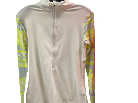 Athletic Top Long Sleeve Collar By Nike In Ivory, Size: M on Sale