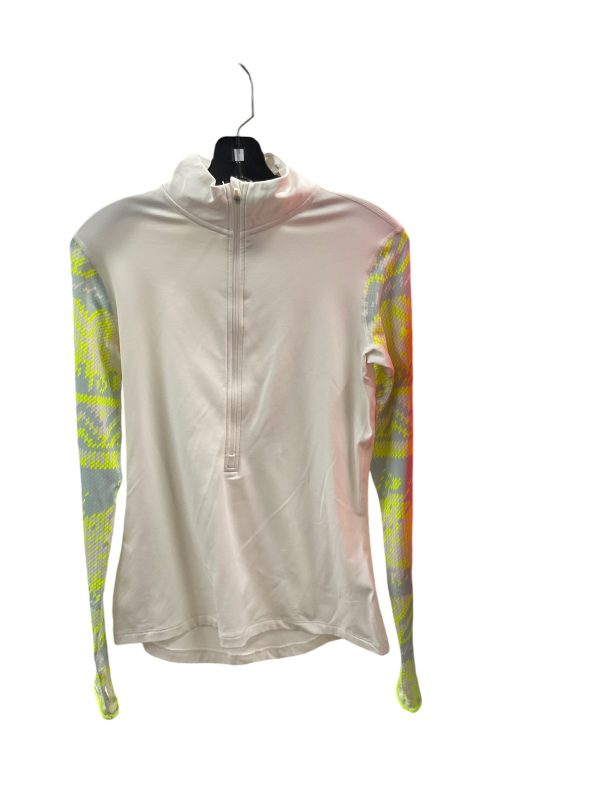 Athletic Top Long Sleeve Collar By Nike In Ivory, Size: M on Sale