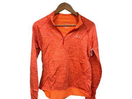 Athletic Top Long Sleeve Collar By Nike Apparel In Orange, Size: L For Sale