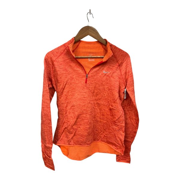 Athletic Top Long Sleeve Collar By Nike Apparel In Orange, Size: L For Sale