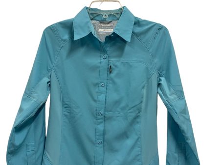 Athletic Top Long Sleeve Collar By Columbia In Blue, Size: S For Cheap