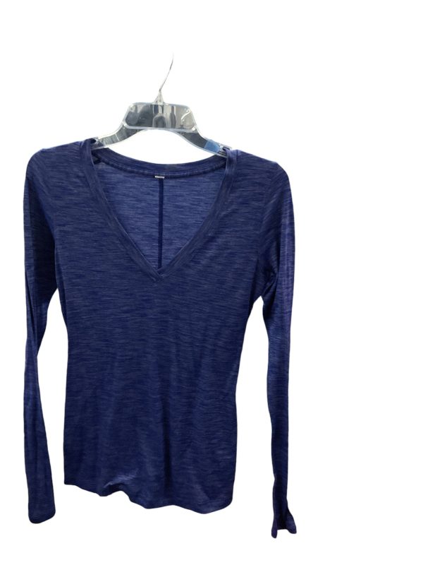 Athletic Top Long Sleeve Crewneck By Lululemon In Blue, Size: 4 Cheap