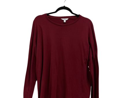 Top Long Sleeve Basic By Time And Tru In Red, Size: L Online