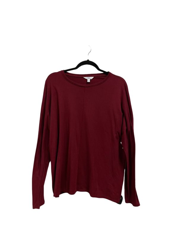 Top Long Sleeve Basic By Time And Tru In Red, Size: L Online