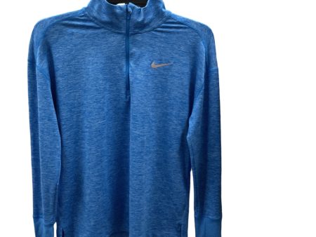 Athletic Top Long Sleeve Collar By Nike In Blue, Size: S For Discount