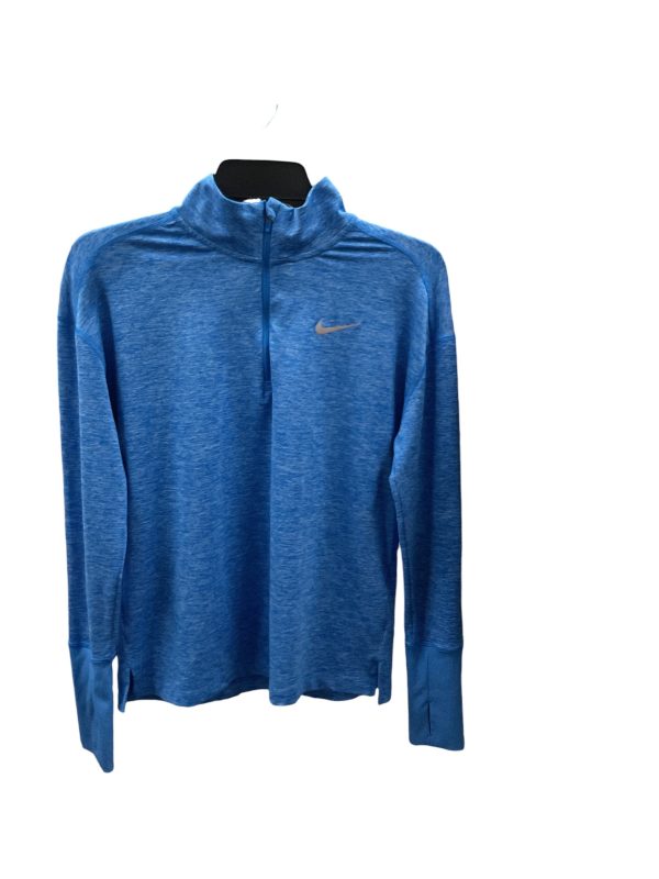 Athletic Top Long Sleeve Collar By Nike In Blue, Size: S For Discount