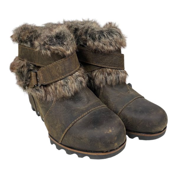 Boots Ankle Heels By Sorel In Brown, Size: 6 Hot on Sale