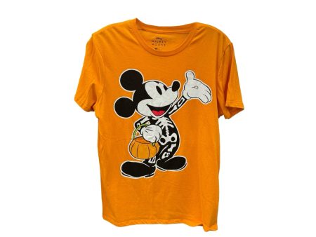 Top Short Sleeve By Disney Store In Orange, Size: M For Cheap