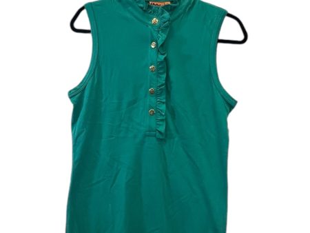 Top Sleeveless Designer By Tory Burch In Green, Size: M For Discount