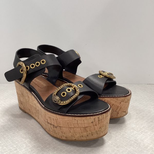 Sandals Heels Wedge By Kurt Geiger In Black, Size: 9 on Sale