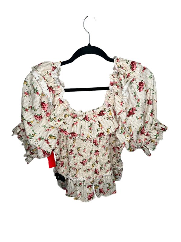 Top Short Sleeve By Free People In Floral Print, Size: L Online Hot Sale