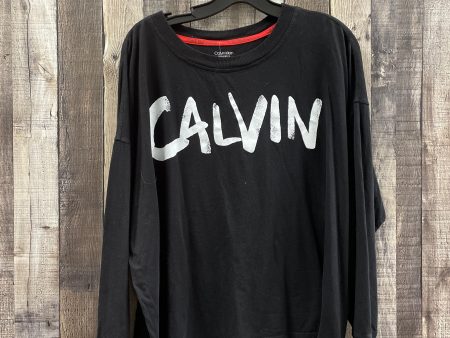 Athletic Top Long Sleeve Crewneck By Calvin Klein In Black & White, Size: 3x Online Hot Sale